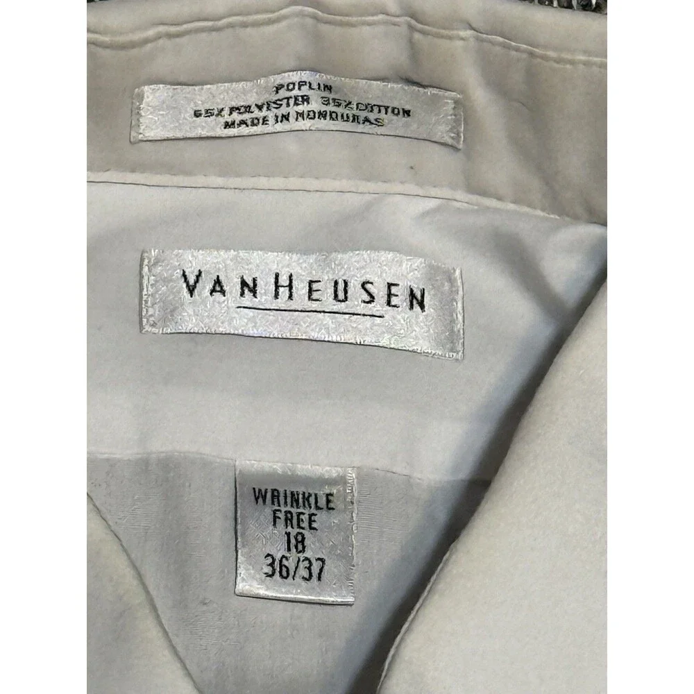 Van Heusen White Long Sleeve Button-Down Shirt Men's Size 18 1/2-19 x 36/37 2XL